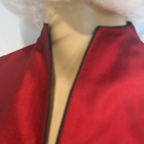 STUNNING RED SILK ASIAN TOP-_Small - Picture 4 of 6